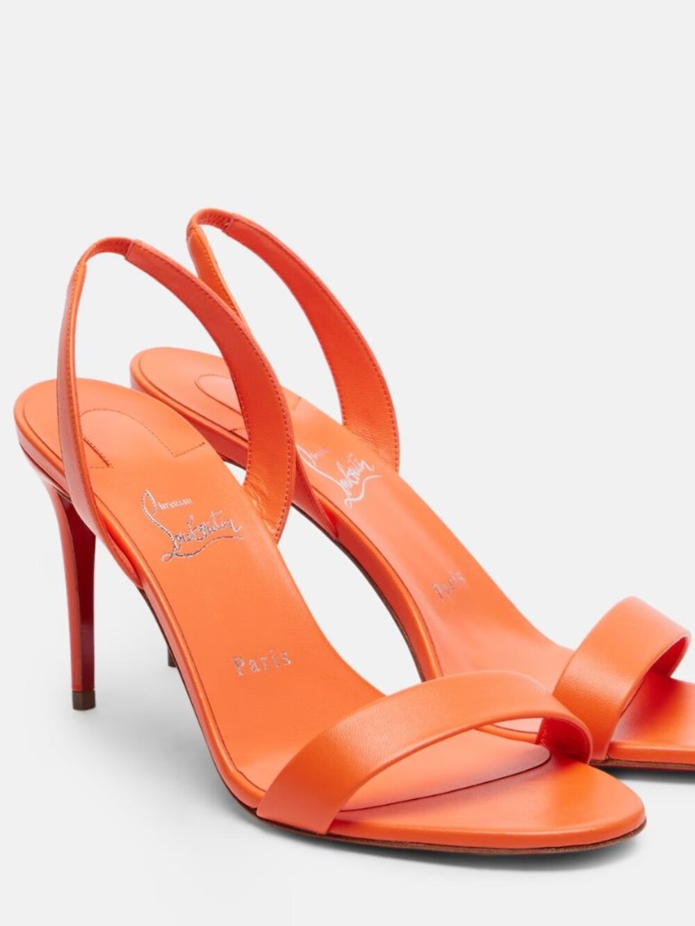 Christian Louboutin O MARYLIN 85 Leather Slingback Heels Sandals Shoes